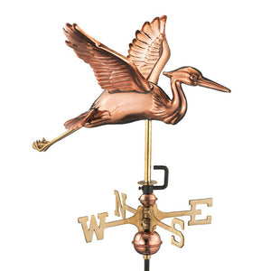 Blue Heron Cottage Weathervane - Pure Copper
