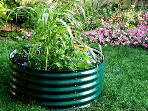 17" Tall Round Metal Raised Garden Bed