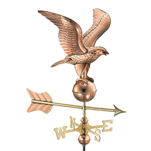 Eagle Cottage Weathervane - Pure Copper w/Roof Mount