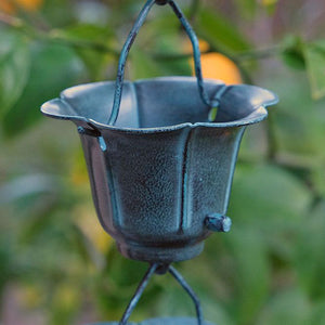 Flower Cups Rain Chain with Patina finish