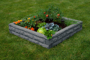 Garden Wizard Raised Bed Garden Dark Granite in a yard