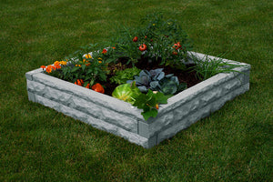 Garden Wizard Raised Bed Garden Light Granite in a yard