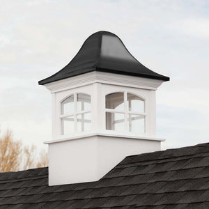 Greenwich Vinyl Cupola with Black Aluminum Roof