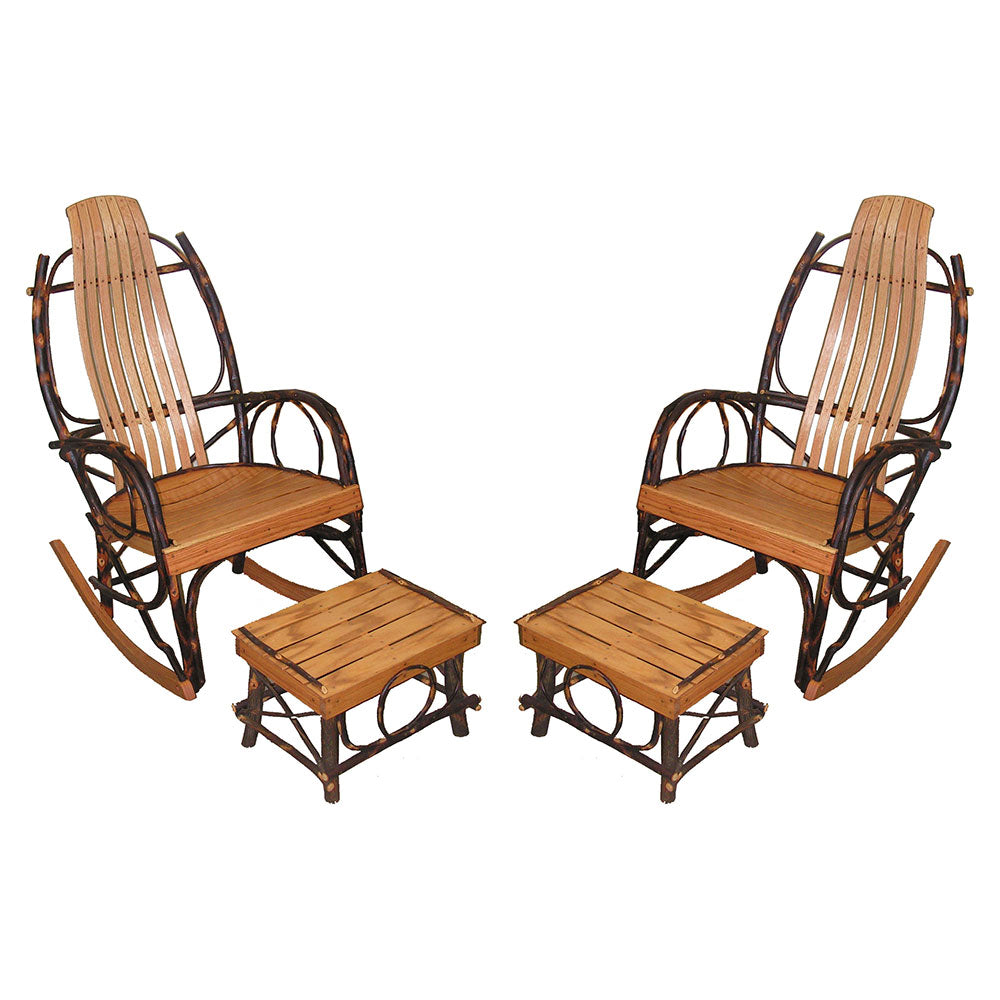 Stool With Rocker Bottom Bentwood Rocker & Foot Stool Set - Hickory & Oak | Rocking Chair Set ...