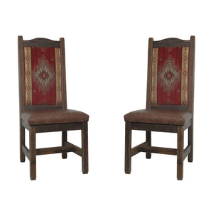 High Back Rustic Barnwood Dining Chairs Upholstered Back & Seat