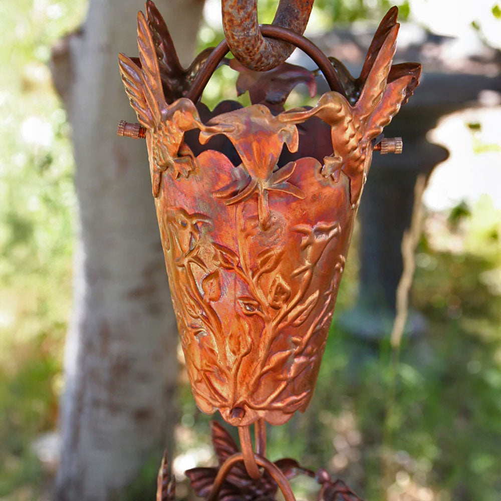 Hummingbird Theme Copper Rain Chain