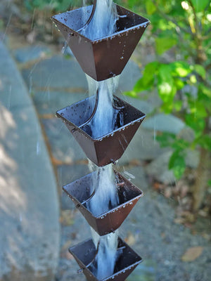 Medium Square Cups Rain Chain