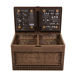 Subpod composter with lid open