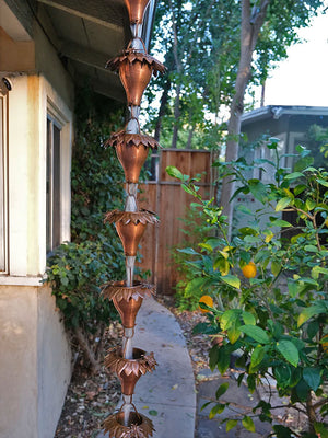 Sunflower Copper Rain Chain