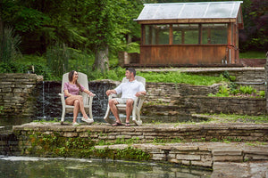 Rockaway Rocking Chair on a beautiful patio