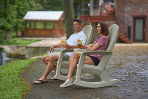 Couple rocking in Rockaway Heavy-Duty All-Weather Rocking Chairs