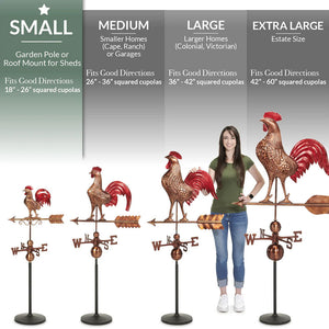 Landing Duck Cottage Weathervane - Pure Copper w/Roof Mount