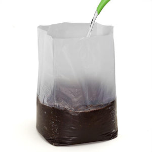 Adding water to bag of Coco Coir