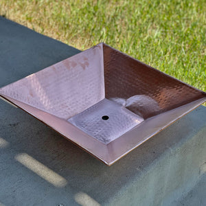 16" Square Hammered Copper Dish (Blemished)