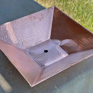 16" Square Hammered Copper Dish (Blemished)