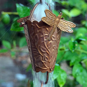 Dragonfly Theme Copper Rain Chain