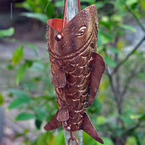 Fancy Koi Rain Chain in Pure Copper
