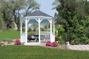 Gazebo In A Box - White Vinyl in backyard