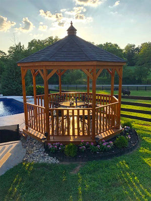 Gazebo In A Box - Wood by pool