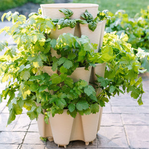 3 Tier GreenStalk Original Vertical Planter | Stunning Stone (Basket Weave Texture) 