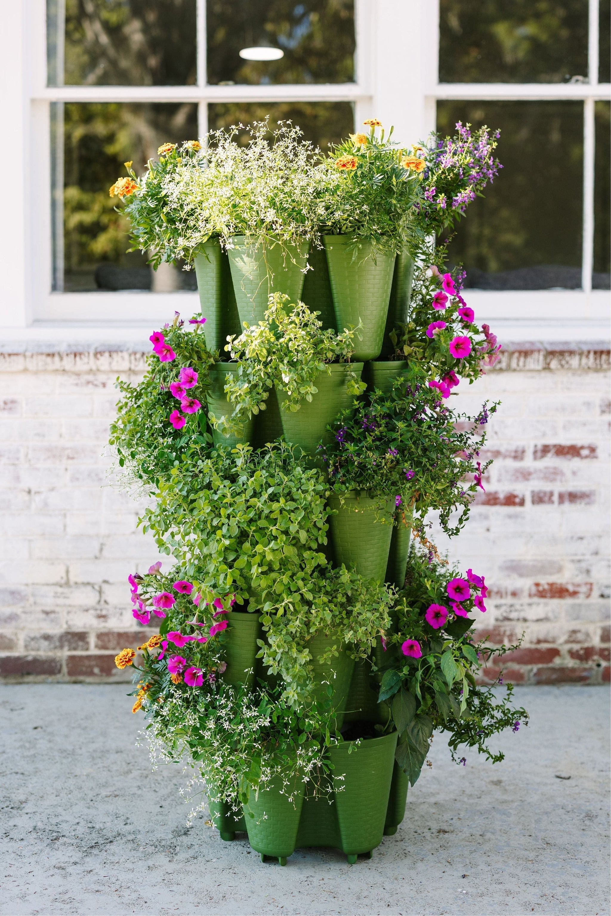 5 pots for plants 5 Tier GreenStalk Garden Original Vertical Planter - Basket Weave Texture Stunning Stone