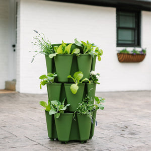 3 Tier GreenStalk Original Vertical Planter | Evergreen (Basic Texture) 