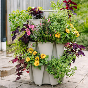 3 Tier GreenStalk Original Vertical Planter | Stunning Stone (Basic Texture) 