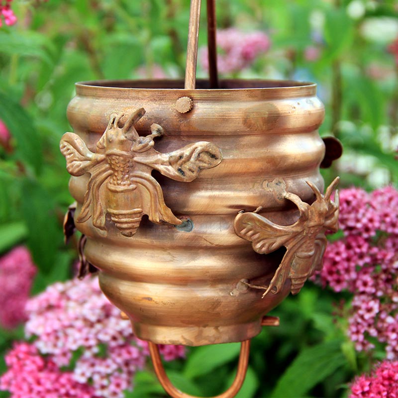 Honeybee & Hive Copper Rain Chain