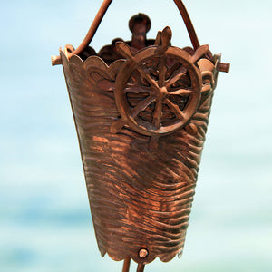 Nautical Cups Copper Rain Chain