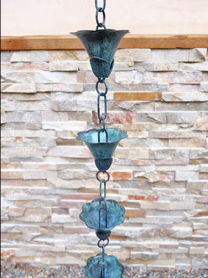 Patina Kanji Cups Rain Chain
