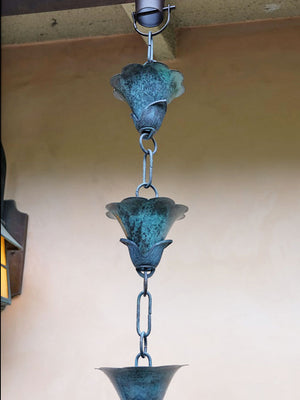 Patina Kanji Cups Rain Chain