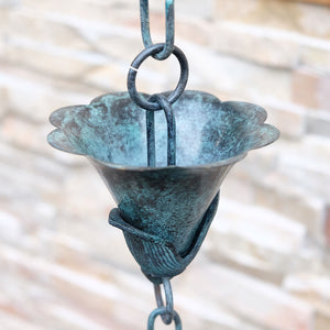 Patina Kanji Cups Rain Chain