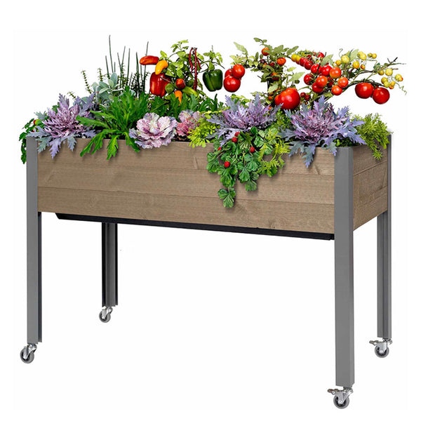 elevated planter box self watering Self-Watering Elevated Spruce Planter | Cedar Planter