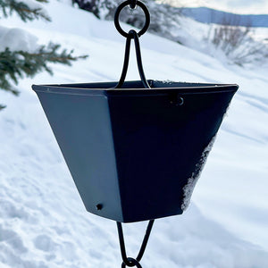Extra Large Black Square Cups Rain Chain