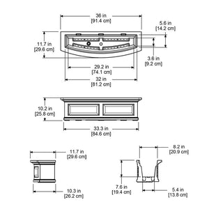 Nantucket 3ft Window Box dimensions