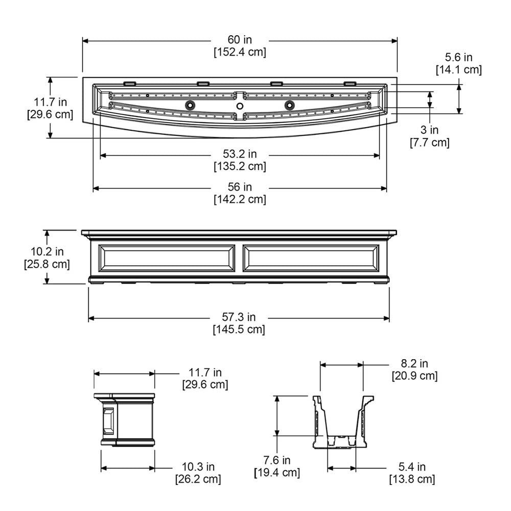 Window Box Sizing Nantucket 5ft Window Box | Self Watering Planter - Free Shipping