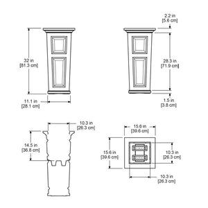 Nantucket 32in Tall Planter dimensions 