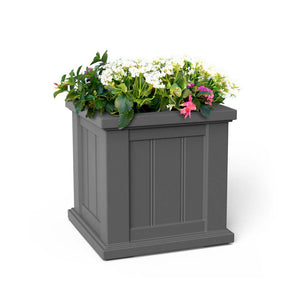 Cape Cod 14in Square Planter - Graphite Grey