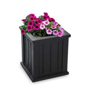 Cape Cod 16in Square Planter - Black