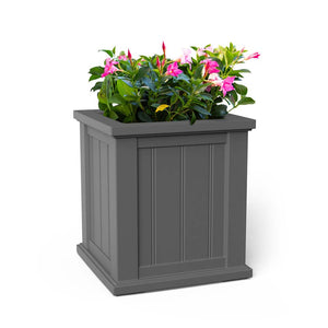 Cape Cod 16in Square Planter - Graphite Grey