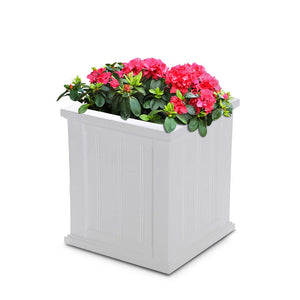 Cape Cod 16in Square Planter - White