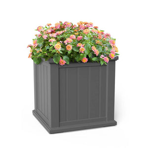 Cape Cod 20in Square Planter - Graphite Grey