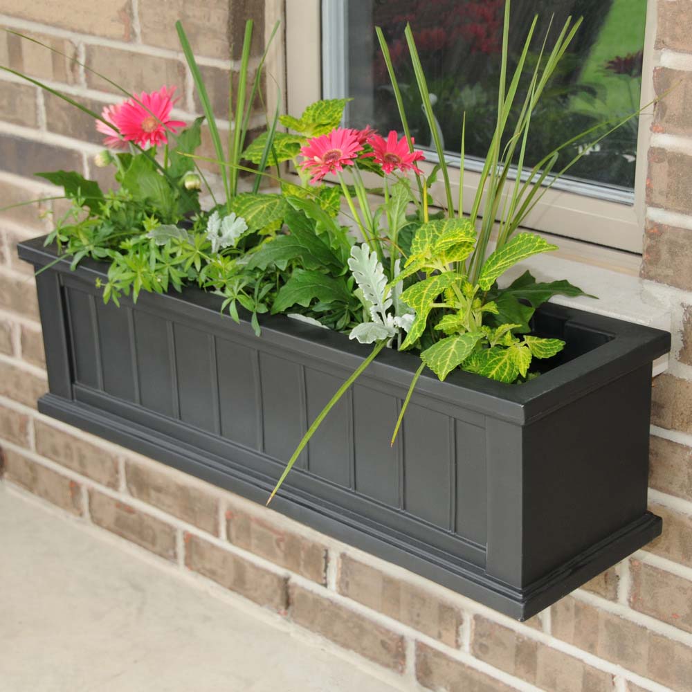 mayne window box planters Mayne 3-Foot Cape Cod Window Box in Black