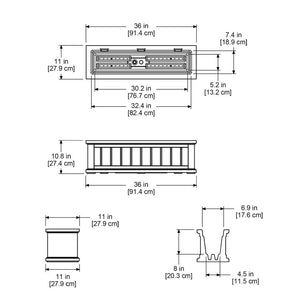 Cape Cod 3ft Window Box dimensions