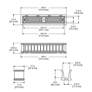 Cape Cod 4ft Window Box dimensions