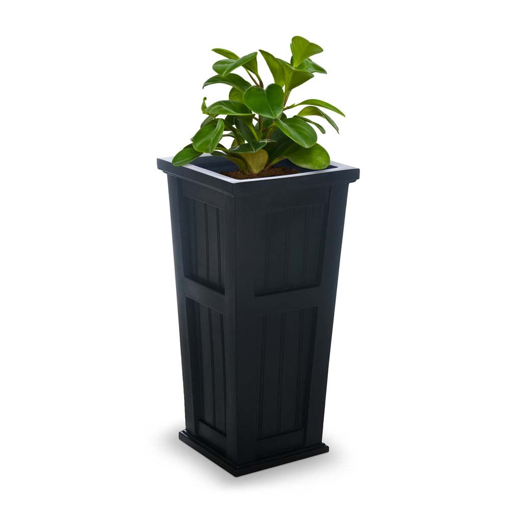 self watering tall planter Mayne 4843 Cape Cod Tall Planter, Black