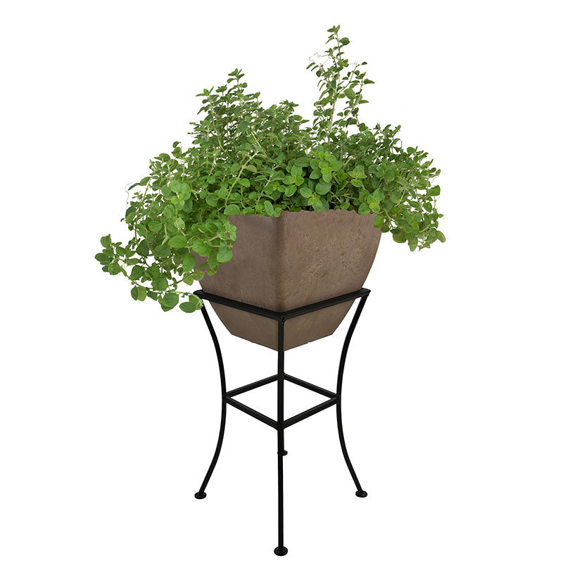 12 inch square plant pots RTS 5605-00100A-54-81 12" Square Planter with Stand- Oak