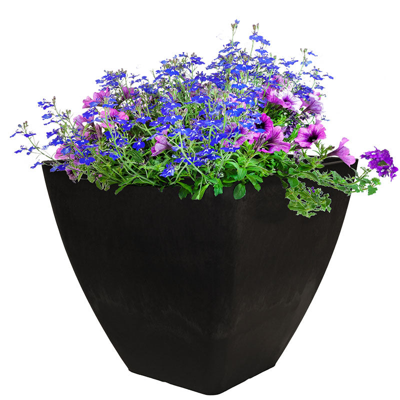 12 inch wide planter pot RTS Home Accents 12" Square Garden Planter Graphite by Woodcraft
