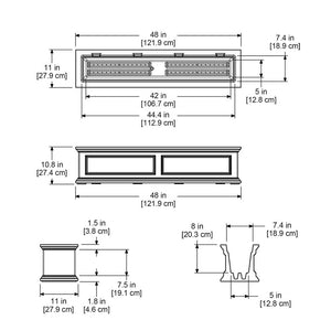 Fairfield 4ft Window Box dimensions