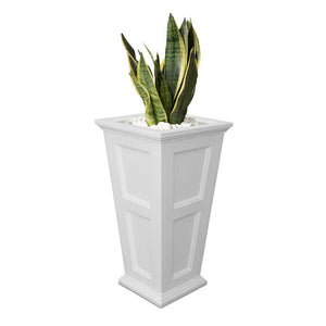Fairfield 28in Tall Planter - White